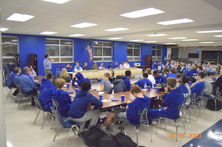 Boys Basketball Senior Night in cafeteria